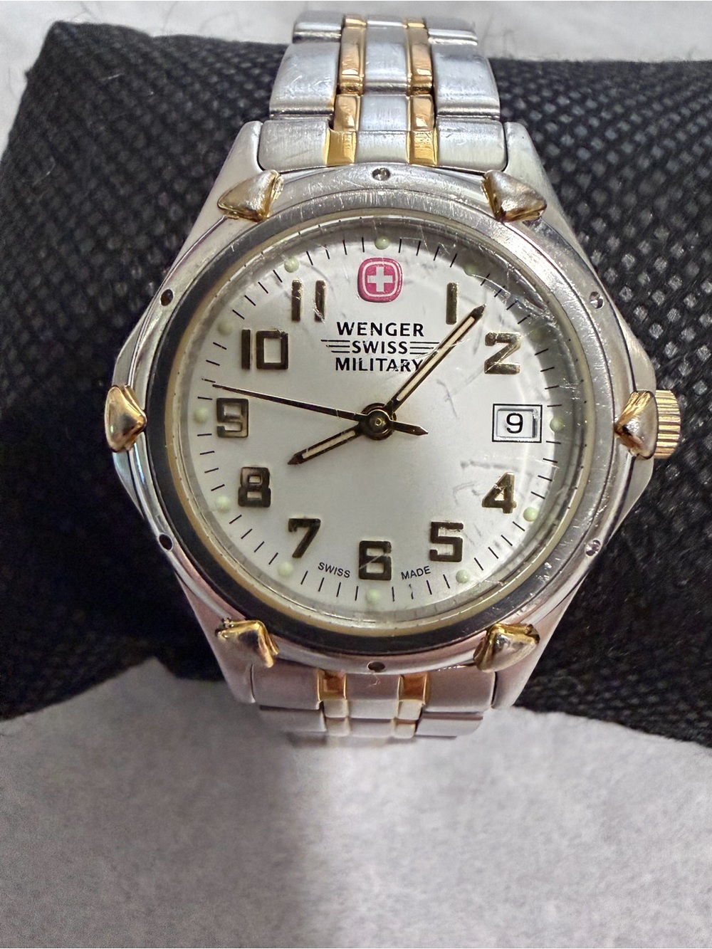 Vintage women’s Wenger Two-Tone Silver and Gold Military Watch S.A.K design